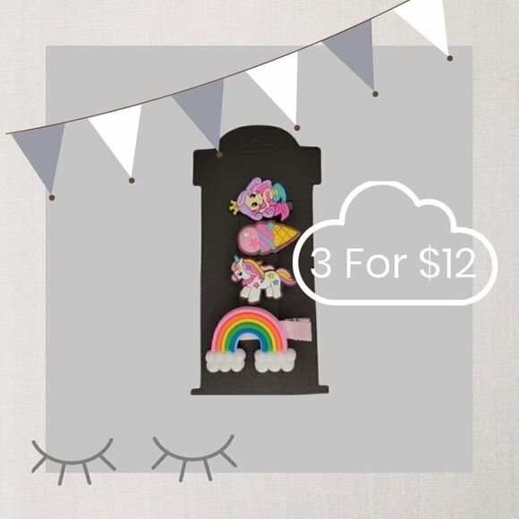 3 for $12 4pc Children Hairclip Set - Picture 1 of 1